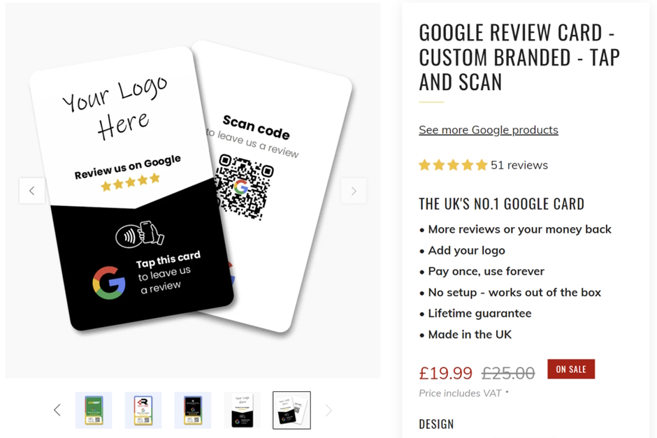 Google Business Review Card